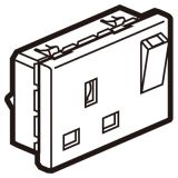 罗格朗开关插座 奥特 陶瓷白 方形英标带开关插座模块 13A 3M