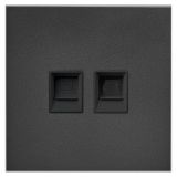 罗格朗酒店客控 六类电脑插电话插功能件，深灰色