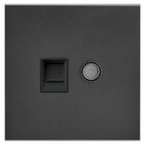 罗格朗酒店客控 六类电脑插电视插功能件，深灰色