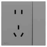 罗格朗开关插座 畅境  深砂银 带开关连体二三插座（开关控制插座） 五孔带开