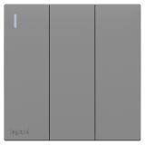 罗格朗开关插座 畅境  深砂银 三位单控带指示开关 三开单控 16AX