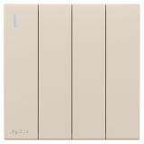 罗格朗开关插座 畅境  粉铂金 四位单控带指示开关 四开单控 16AX