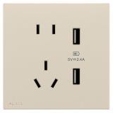 罗格朗开关插座 畅境  粉铂金 带二三插USB充电插座 USB五孔插座