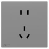 罗格朗开关插座 畅境  深砂银 连体二三插座 五孔插座 10A