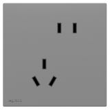 罗格朗开关插座 畅境  深砂银 连体二三插座（斜五孔） 斜五孔插座 10A