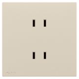 罗格朗开关插座 畅境  粉铂金 双联二扁插座 四孔插座 10A