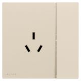 罗格朗开关插座 悦铂  粉铂金 带开关三扁插座 三孔插座 10A