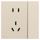 罗格朗开关插座 悦铂  粉铂金 带双控开关连体二三插座 五孔带开