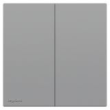 罗格朗开关插座 博骏  艺术灰 二位单控开关 二开单控 16AX