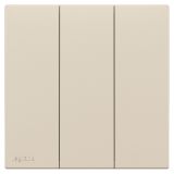 罗格朗开关插座 博骏  粉铂金 三位单控开关 三开单控 16AX