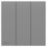 罗格朗开关插座 博骏  深砂银 三位单控开关 三开单控 16AX