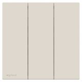 罗格朗开关插座 博骏  奶油白 三位单控开关 三开单控 16AX