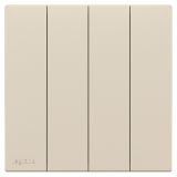 罗格朗开关插座 悦铂  粉铂金 四位单控开关 四开单控 16AX