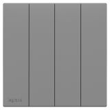 罗格朗开关插座 悦铂  深砂银 四位单控开关 四开单控 16AX