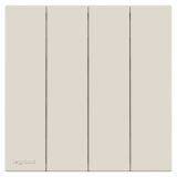 罗格朗开关插座 悦铂  奶油白 四位单控开关 四开单控 16AX