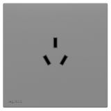 罗格朗开关插座 悦铂  深砂银 三扁插座 三孔插座 10A