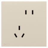 罗格朗开关插座 悦铂  粉铂金 连体二三插座（斜五孔） 斜五孔插座 10A