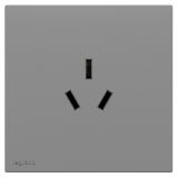 罗格朗开关插座 悦铂  深砂银 三扁插座 三孔插座 16A