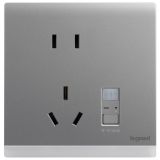 罗格朗开关插座 仕艺 深砂银 感应地脚灯带五孔插座