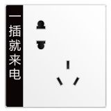 罗格朗开关插座 仕典 个性喷绘 黑白 斜五孔 连体二三插 10A