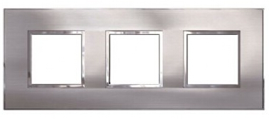 拉丝银方形三位连体面板（3x2M)