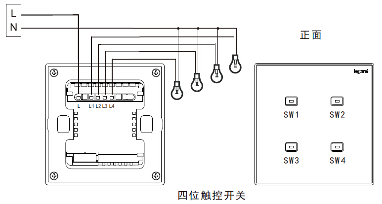 四位触控开关