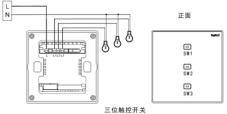 三位触控开关