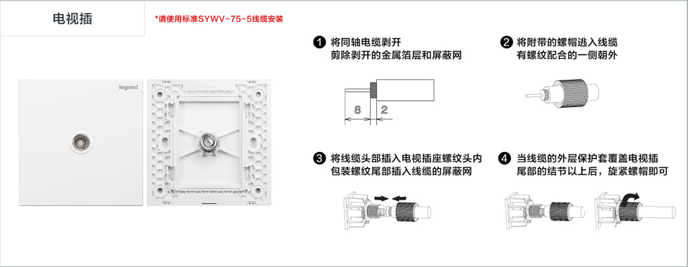 罗格朗仕典/逸景电视插座接线图