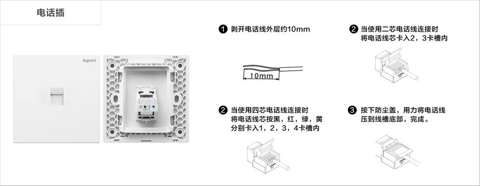 罗格朗仕典/逸景电脑插座接线图